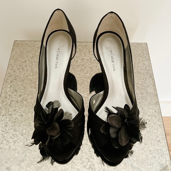 EUC Vianni Collection satin open toe d’orsay kitten heels, size 8 - Picture 2 of 6